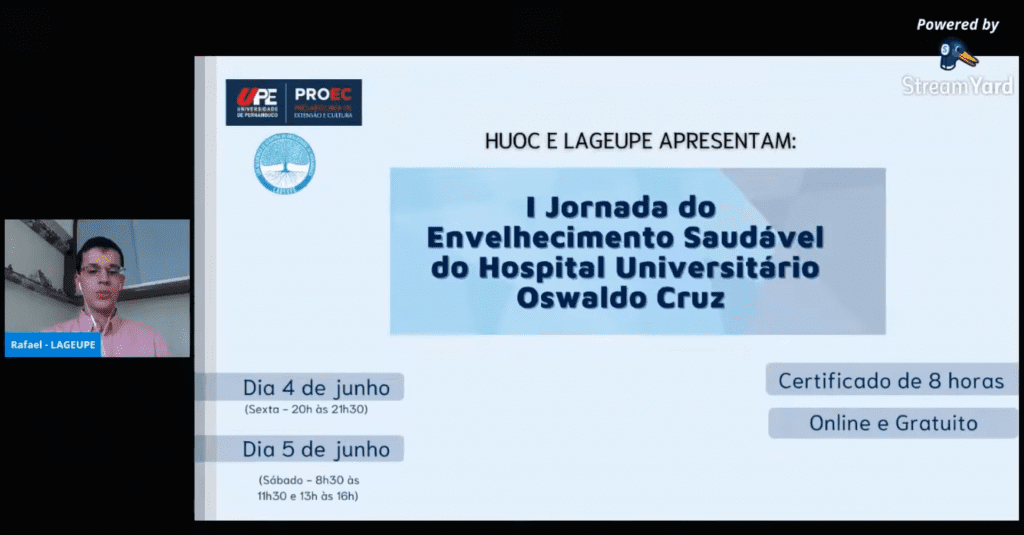 I Jornada Do Envelhecimento Saudável Do Hospital Universitário Oswaldo Cruz - Sábado (Manhã)