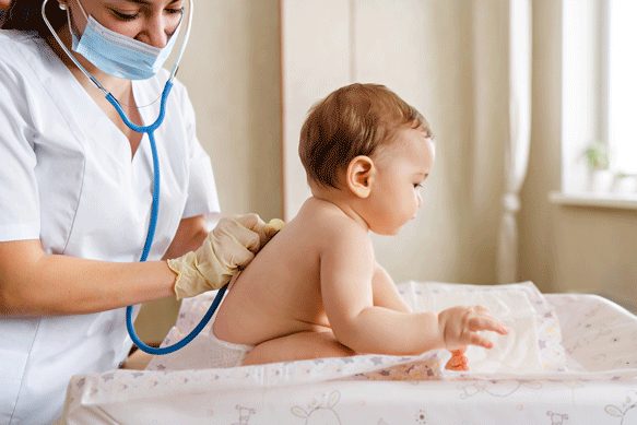 Emale Pediatrician Vaccinates A Little Baby Boy Immunization For Children Concept Happy Little Boy