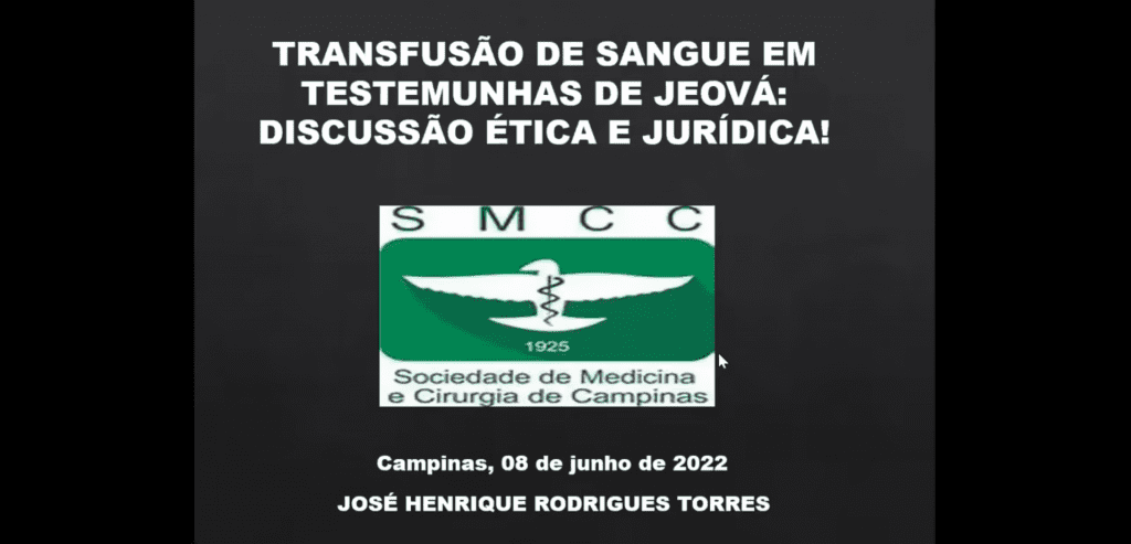 [Smcc] Corte Transfusão De Sangue Testemunhas De Jeová: Discussão Ética E Jurídica 08_06_2022