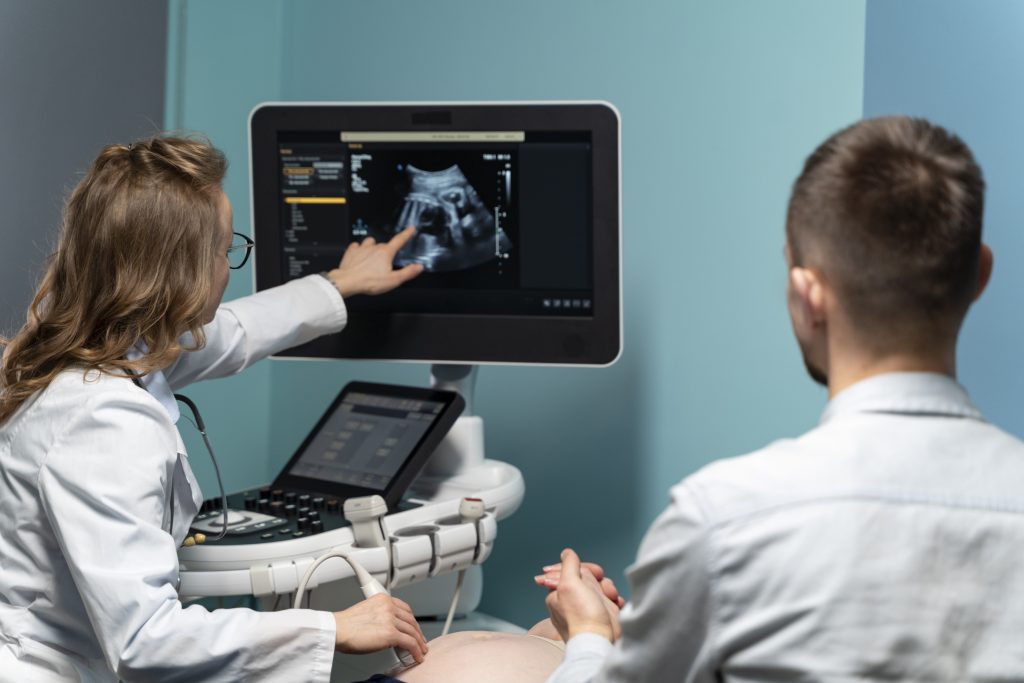 Gynecologist Performing Ultrasound Consultation